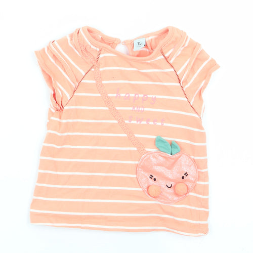 TU Girls Multicoloured Striped  Basic T-Shirt Size 2-3 Years