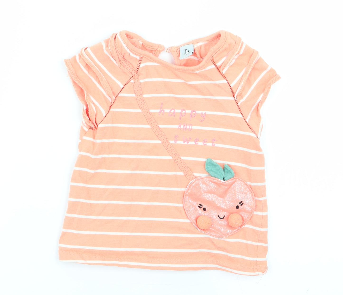 TU Girls Multicoloured Striped  Basic T-Shirt Size 2-3 Years