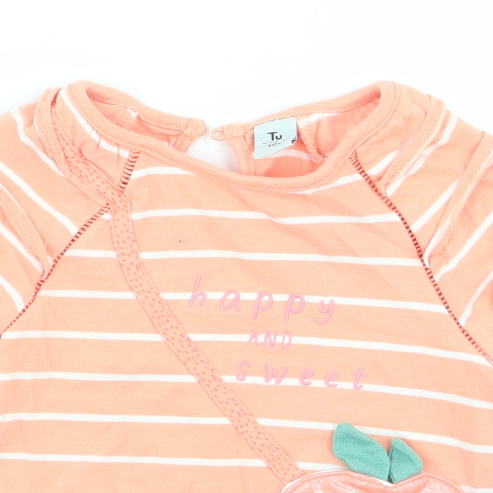 TU Girls Multicoloured Striped  Basic T-Shirt Size 2-3 Years