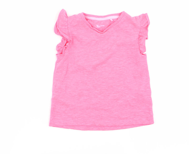 TU Girls Pink   Basic T-Shirt Size 2-3 Years