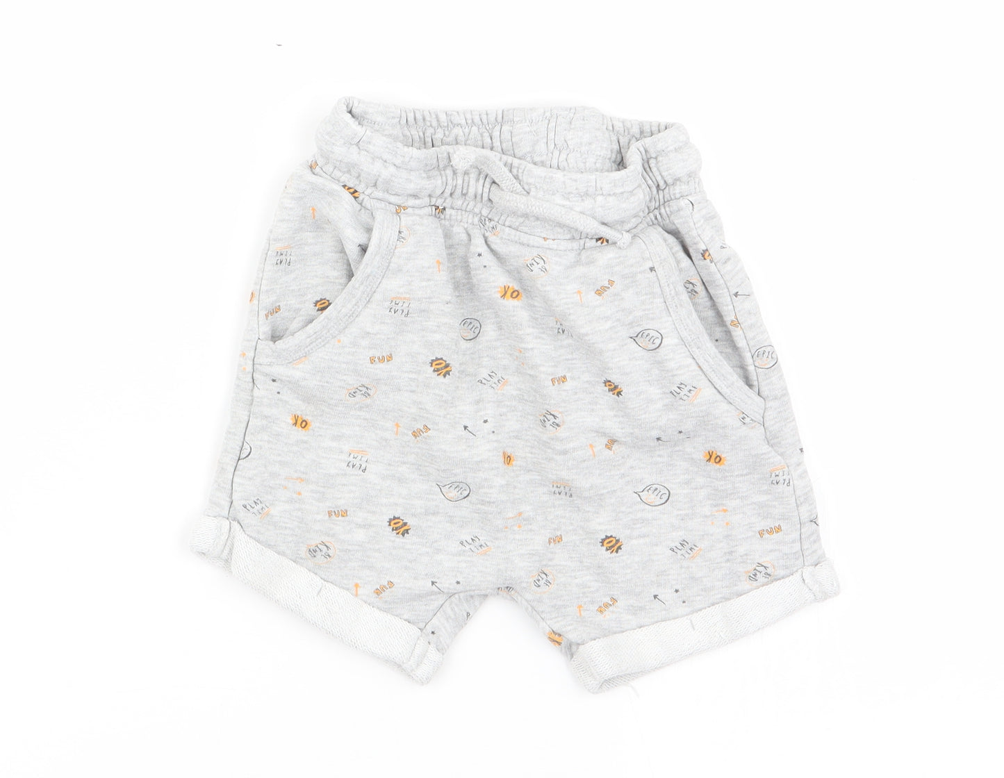 Asda George Boys Grey Geometric  Sweat Shorts Size 2-3 Years