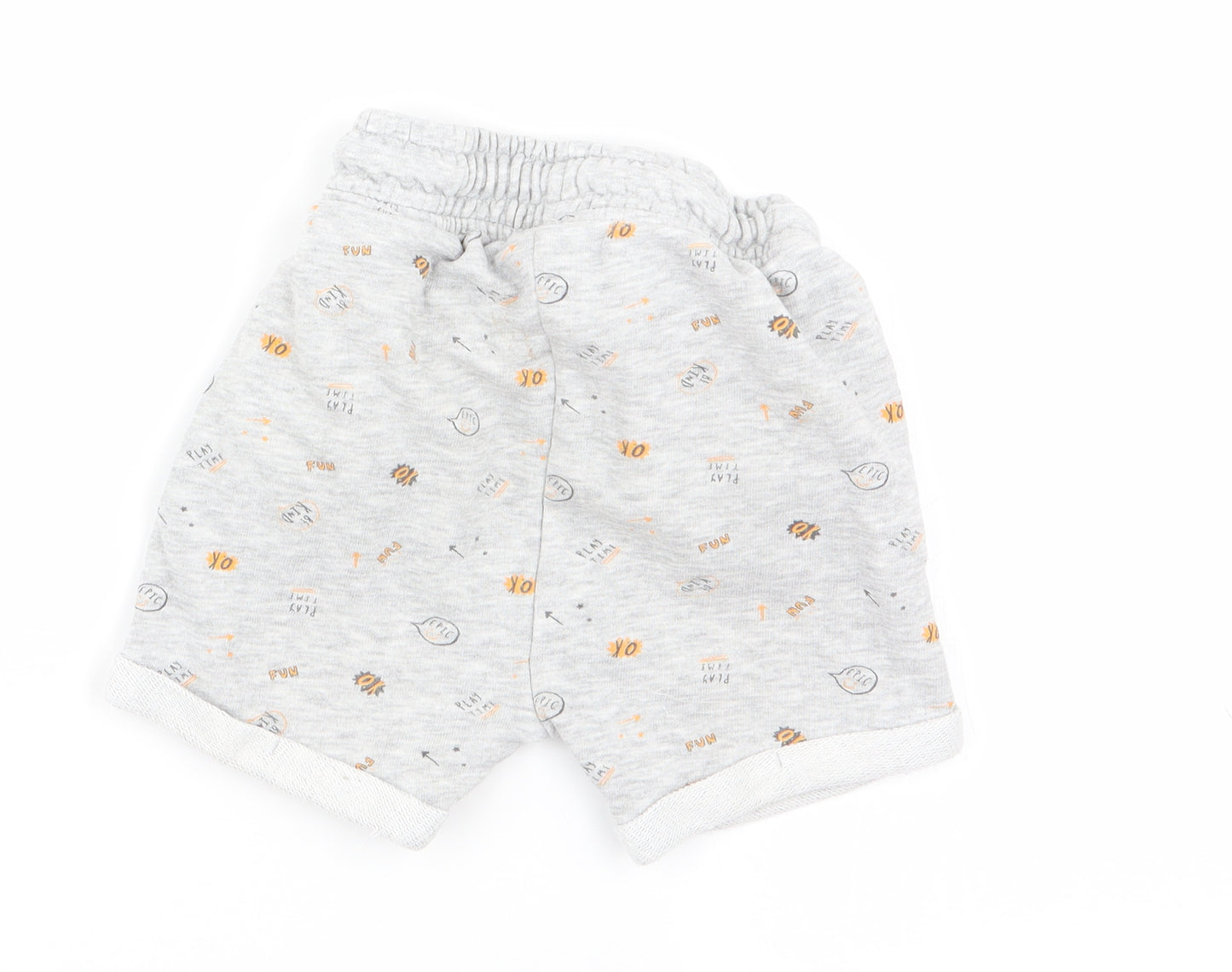 Asda George Boys Grey Geometric  Sweat Shorts Size 2-3 Years