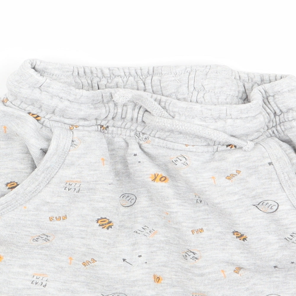 Asda George Boys Grey Geometric  Sweat Shorts Size 2-3 Years