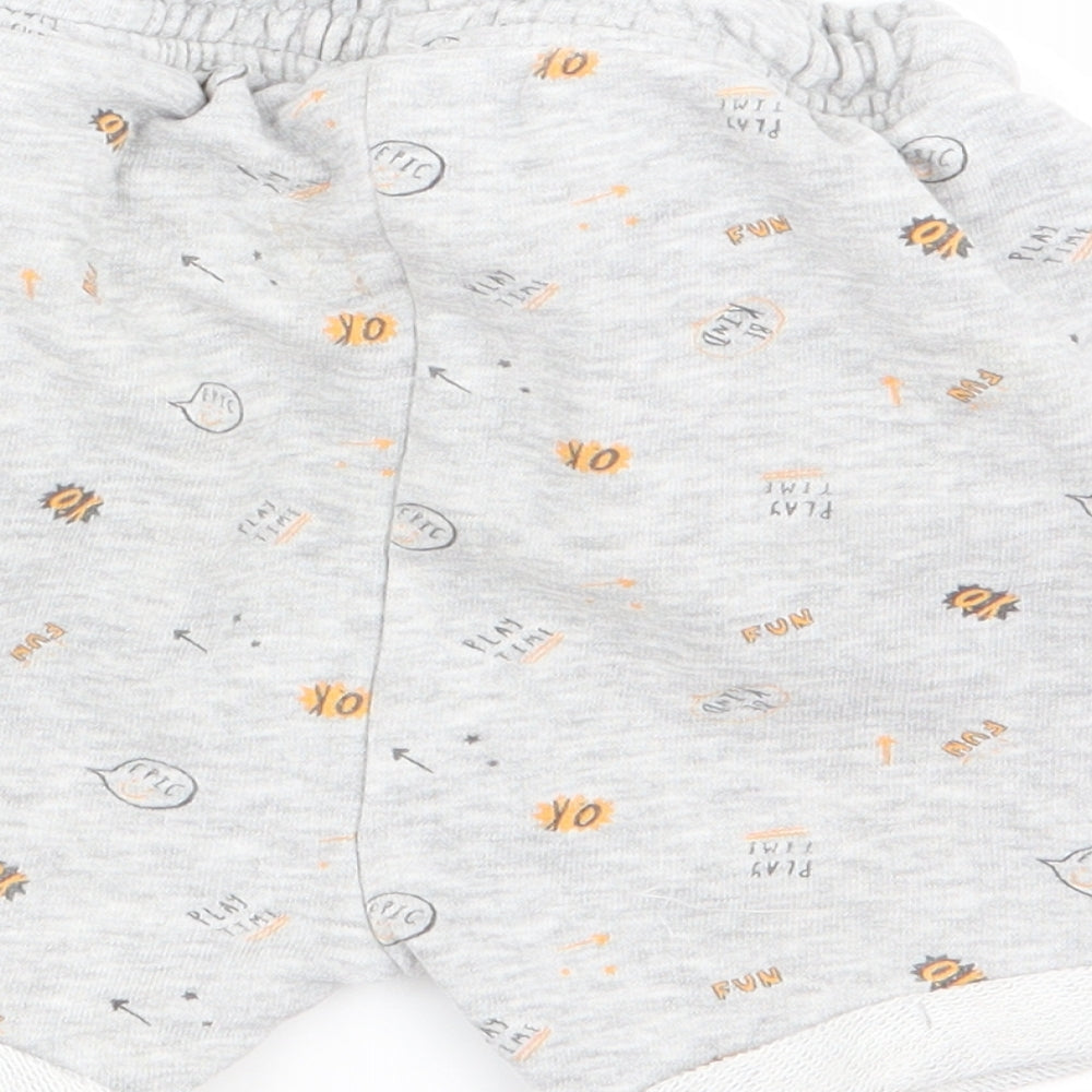 Asda George Boys Grey Geometric  Sweat Shorts Size 2-3 Years