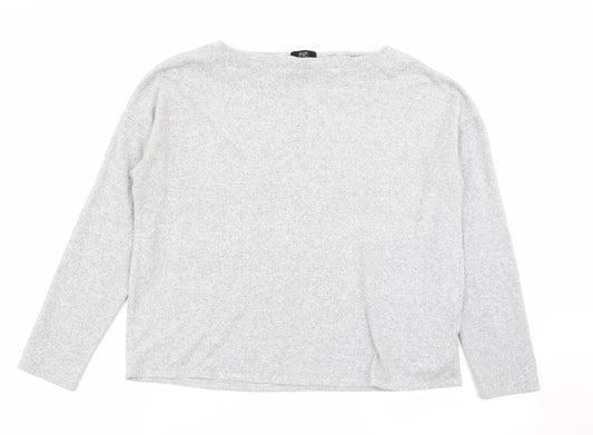 Front view of F&F women’s grey basic t-shirt, size UK 12