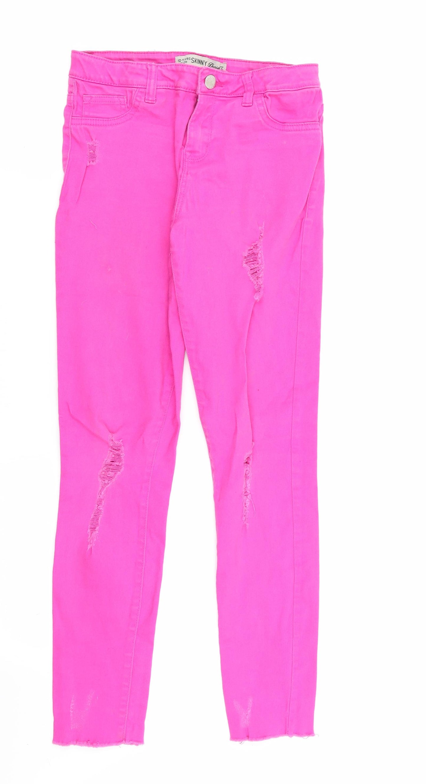 denim and co Girls Pink   Skinny Jeans Size 10-11 Years - ripped jeans