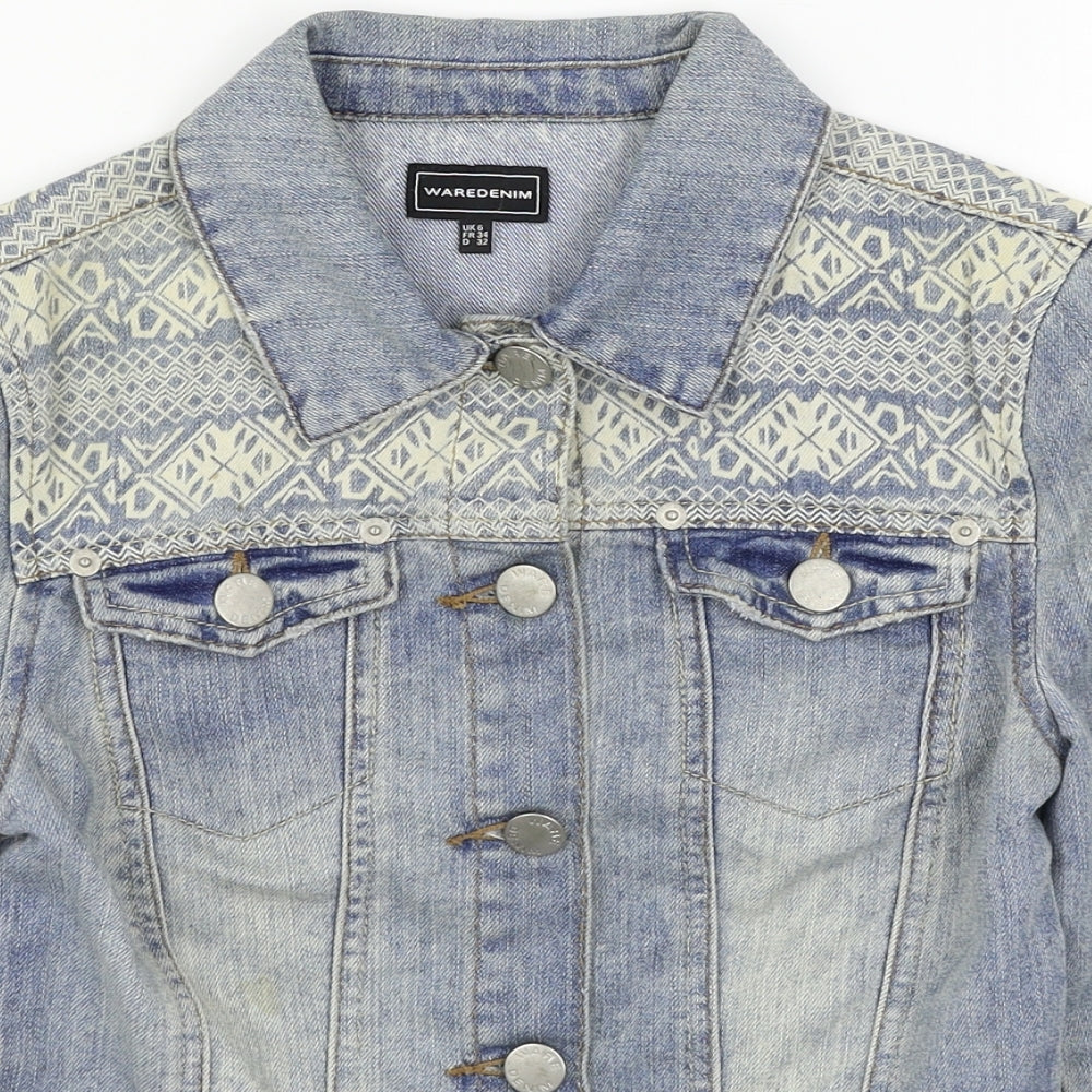 Warehouse Womens Blue  Denim Jacket  Size 6