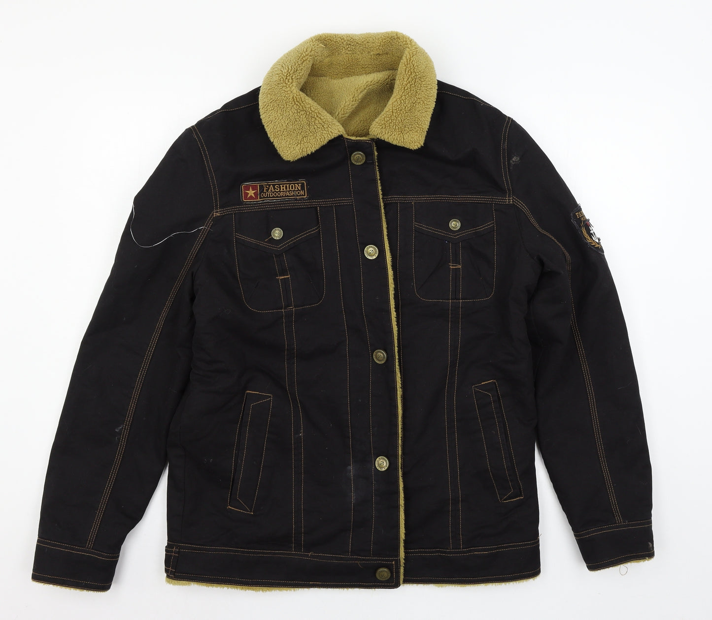Blu Apparel Mens Black  Denim Jacket  Size M