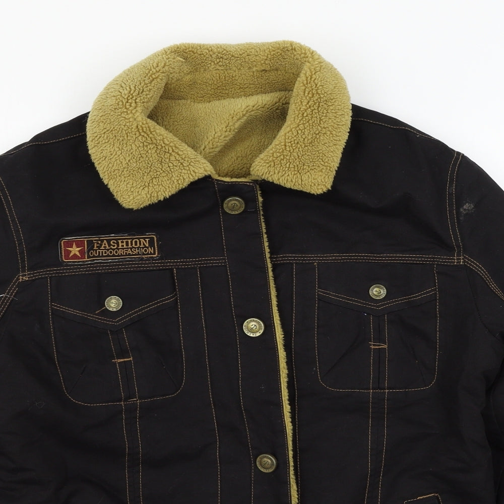 Blu Apparel Mens Black  Denim Jacket  Size M