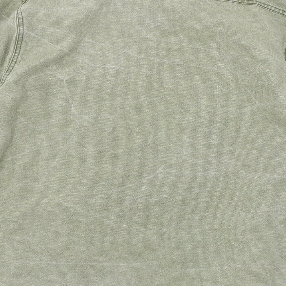 Zara Mens Green  Denim  Button-Up Size XL