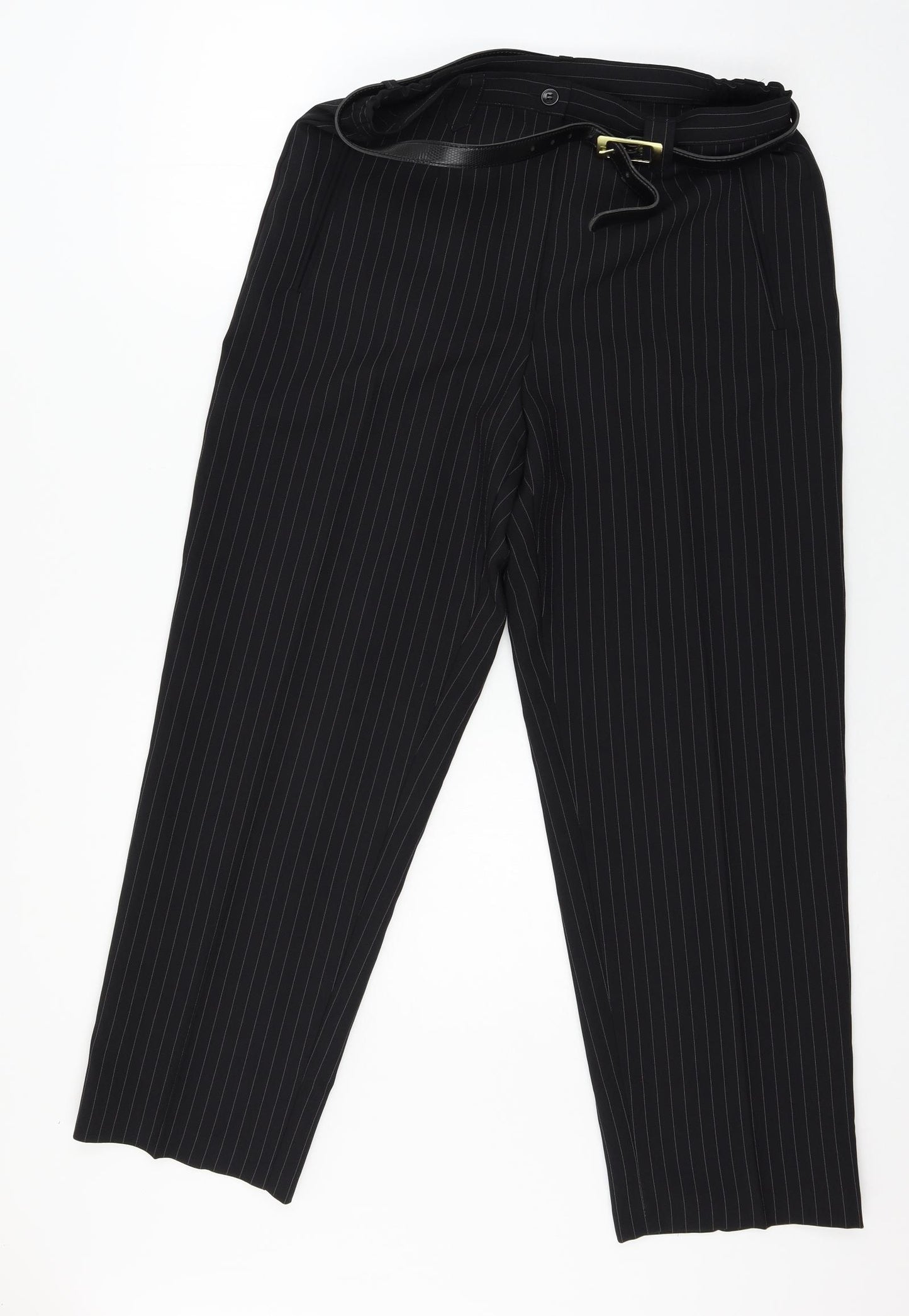 BHS Womens Black Striped  Trousers  Size 14 L26 in