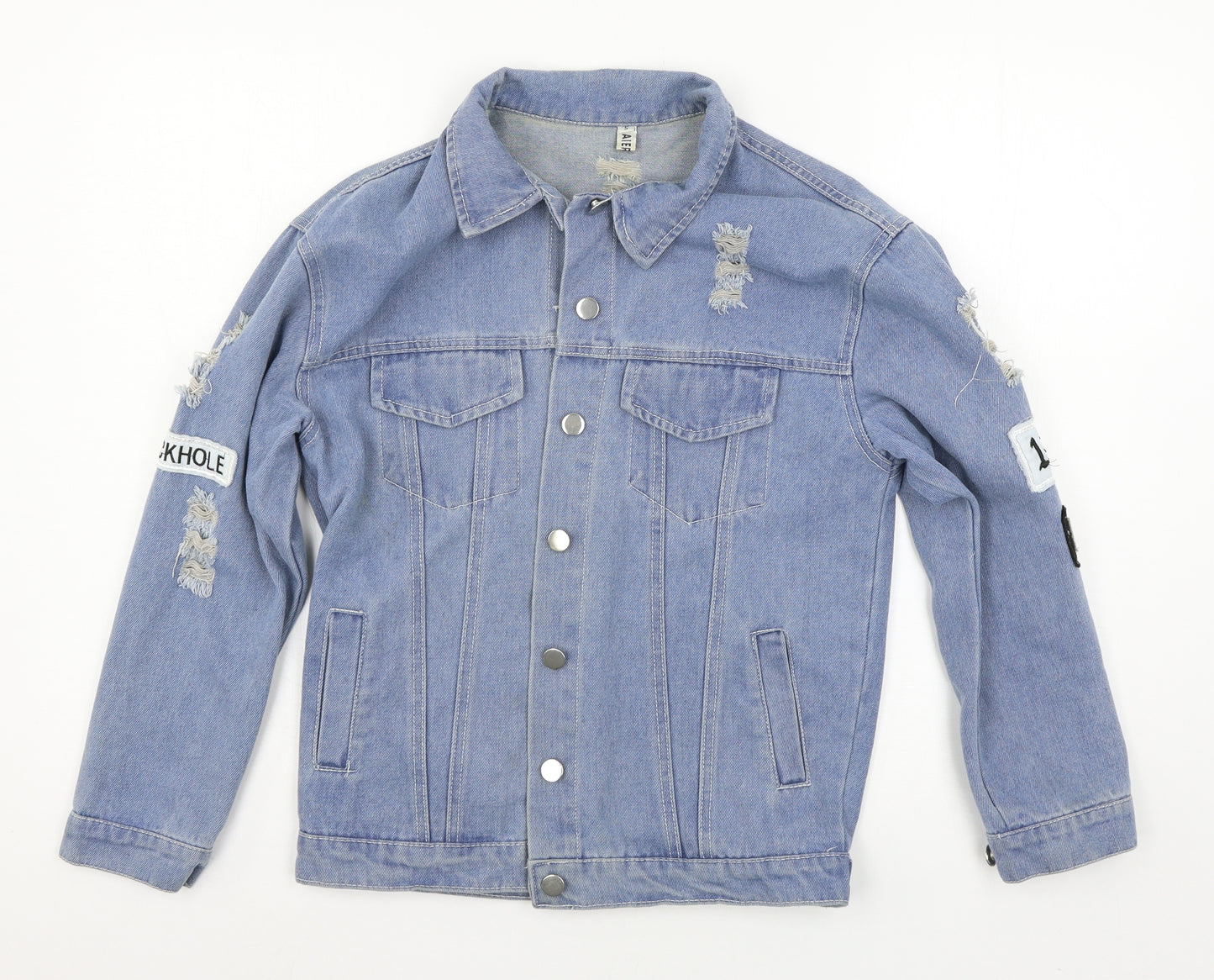 Aieryiyi Womens Blue  Denim Jacket  Size S  - Where is my mind