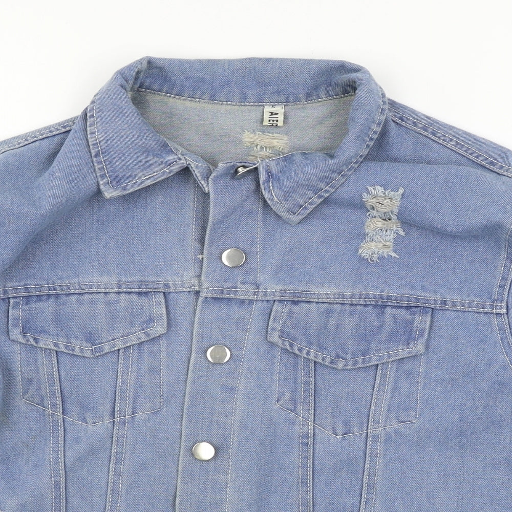 Aieryiyi Womens Blue  Denim Jacket  Size S  - Where is my mind