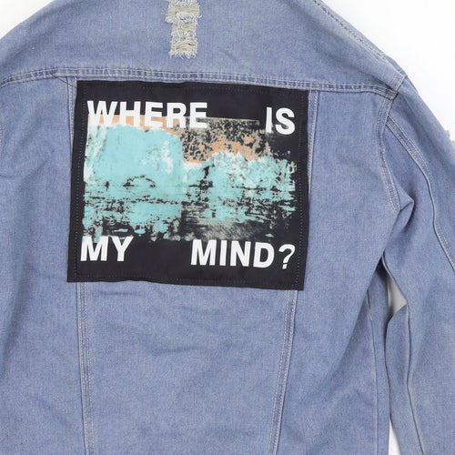 Aieryiyi Womens Blue  Denim Jacket  Size S  - Where is my mind
