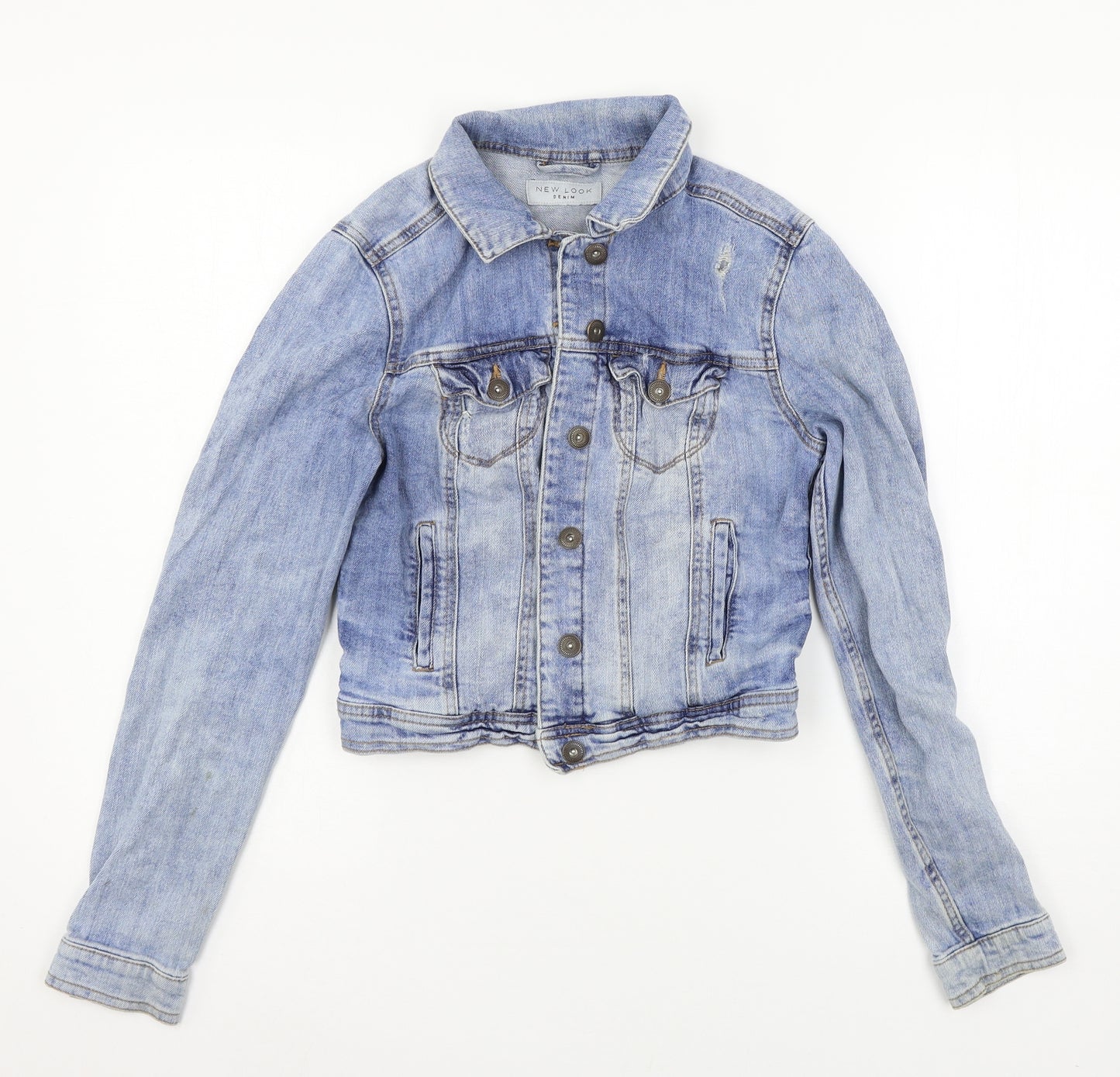 New Look Womens Blue  Denim Jacket  Size 10  - Distressed