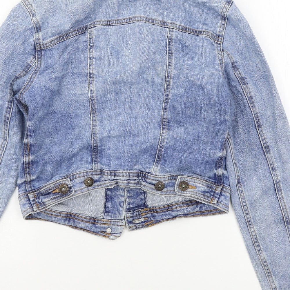 New Look Womens Blue  Denim Jacket  Size 10  - Distressed