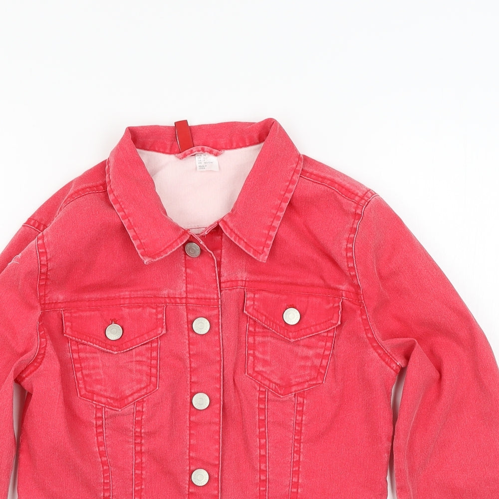 H&M Womens Pink  Denim Jacket  Size 8