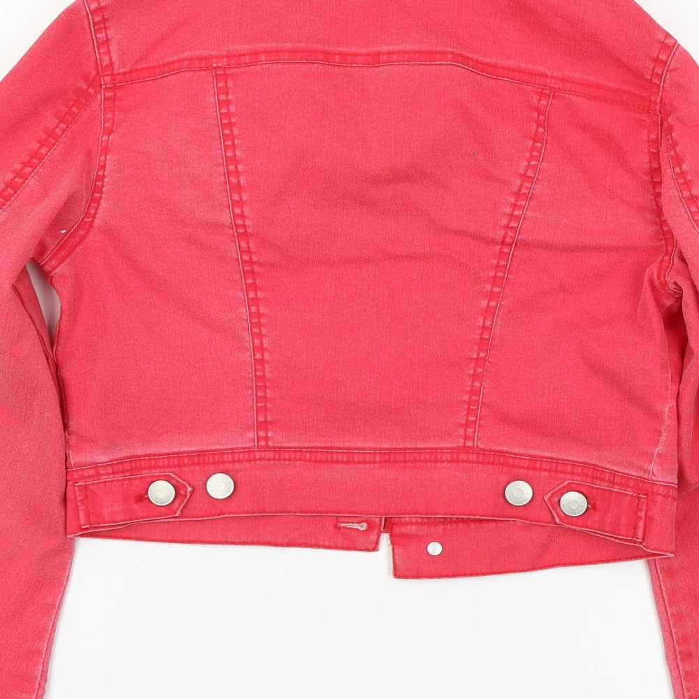 H&M Womens Pink  Denim Jacket  Size 8