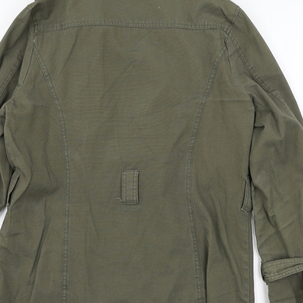 Papaya Womens Green  Denim Pea Coat Coat Size 14