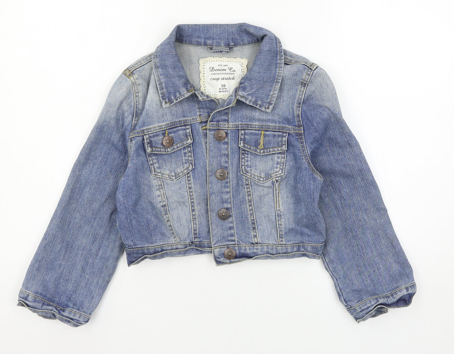 Denim & Co. Womens Blue  Denim Jacket  Size 10