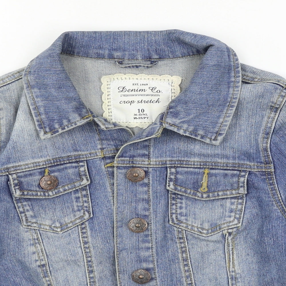 Denim & Co. Womens Blue  Denim Jacket  Size 10
