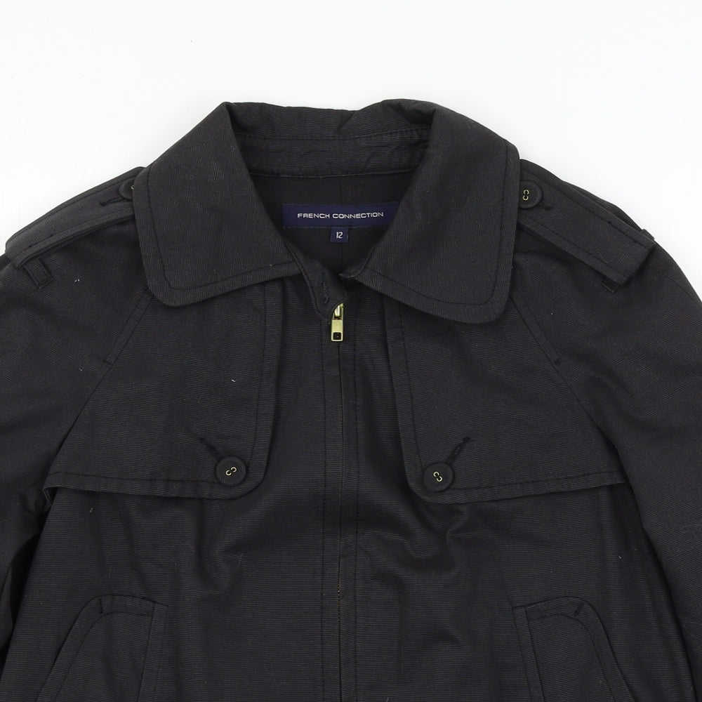 French Connection Womens Black  Denim Jacket  Size 12