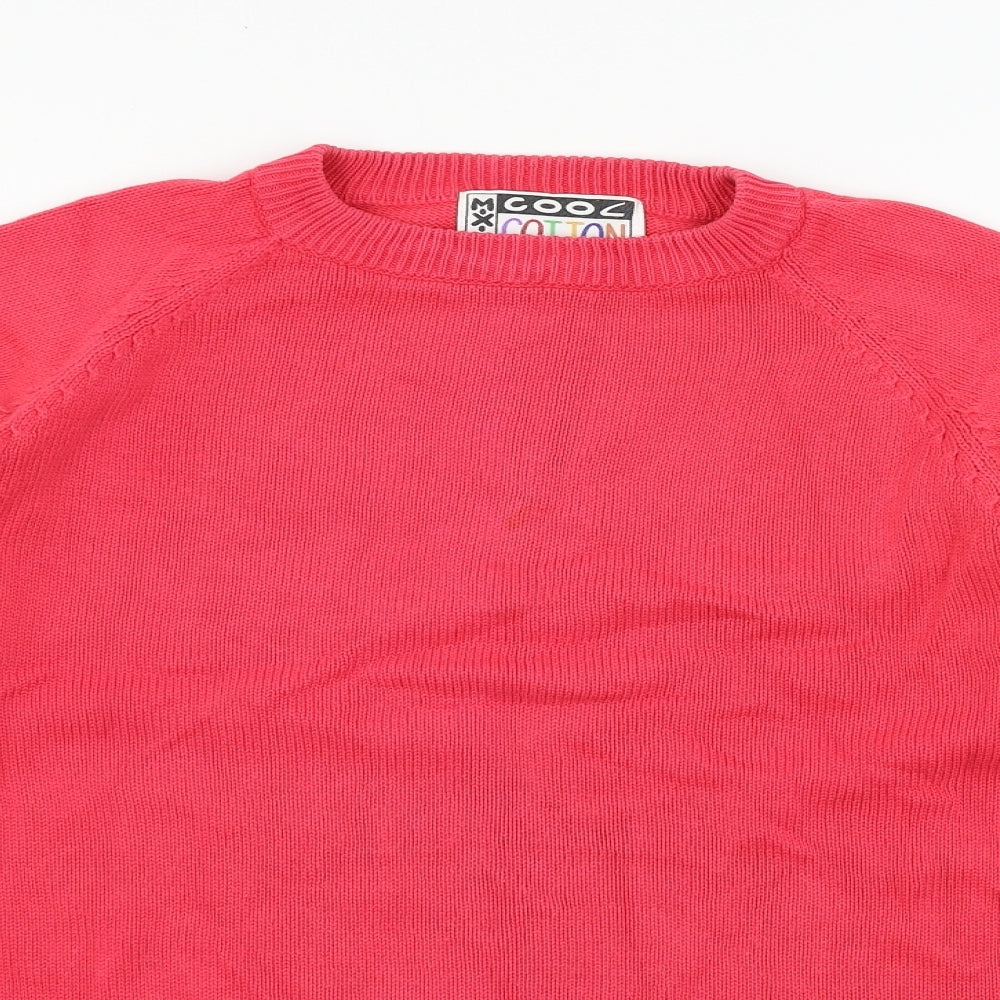 Cool Cotton Womens Pink  Knit Pullover Jumper One Size