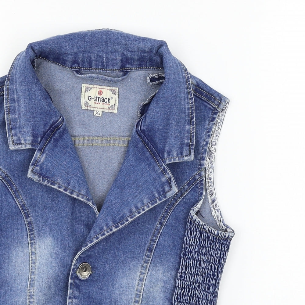 G-Smack Womens Blue  Denim Jacket Waistcoat Size 8