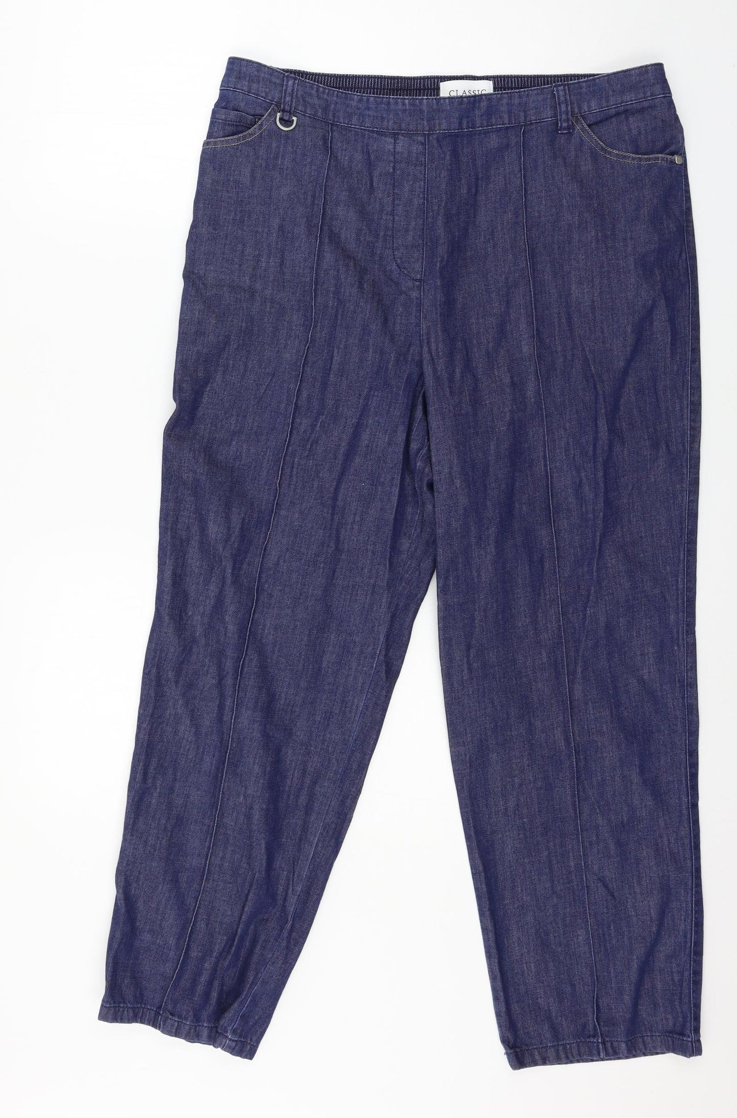 Marks and Spencer Womens Blue  Denim Straight Jeans Size 16 L26 in