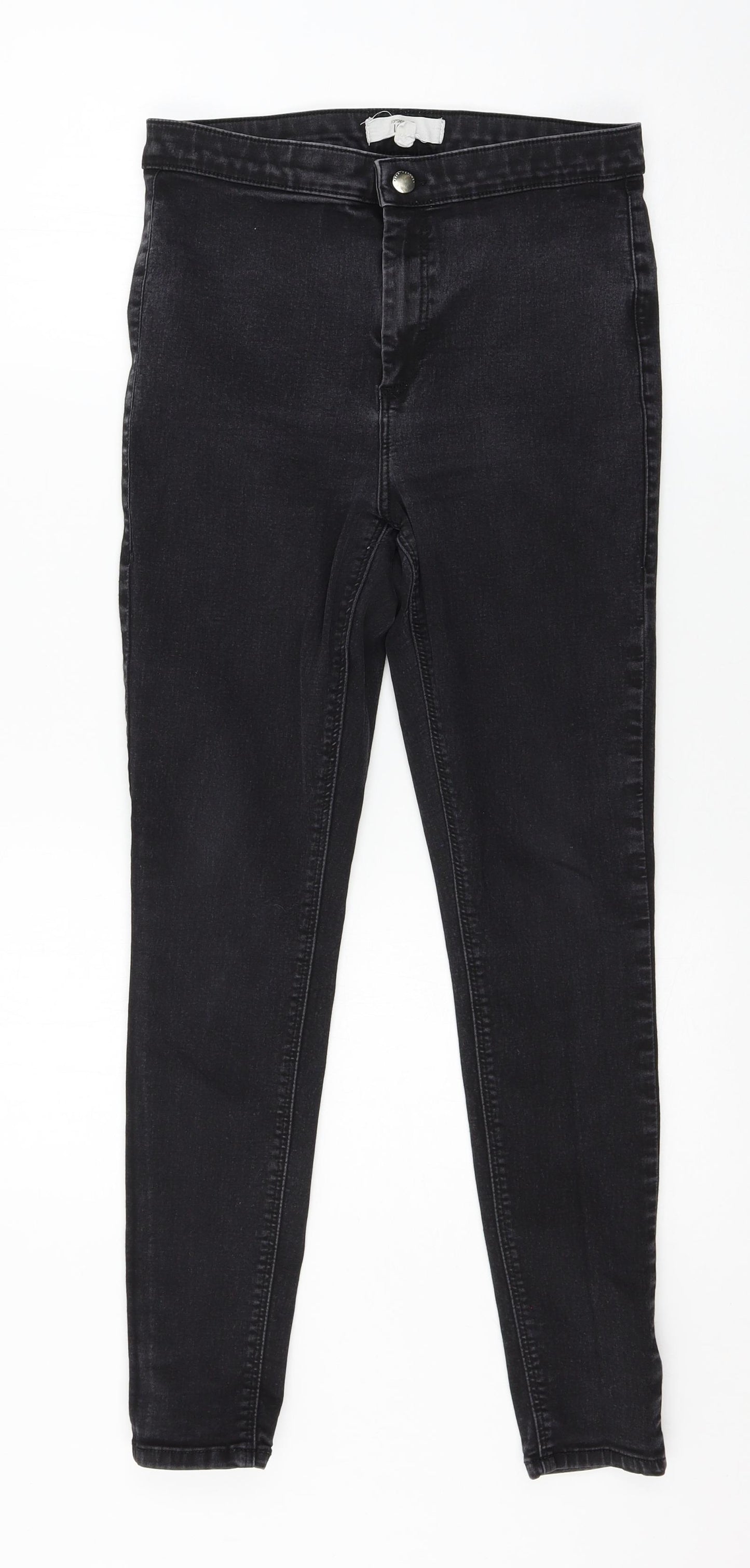 Topshop Womens Black  Denim Skinny Jeans Size 32 in L32 in