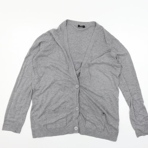 F&F Womens Grey  Knit Cardigan Jumper Size 16