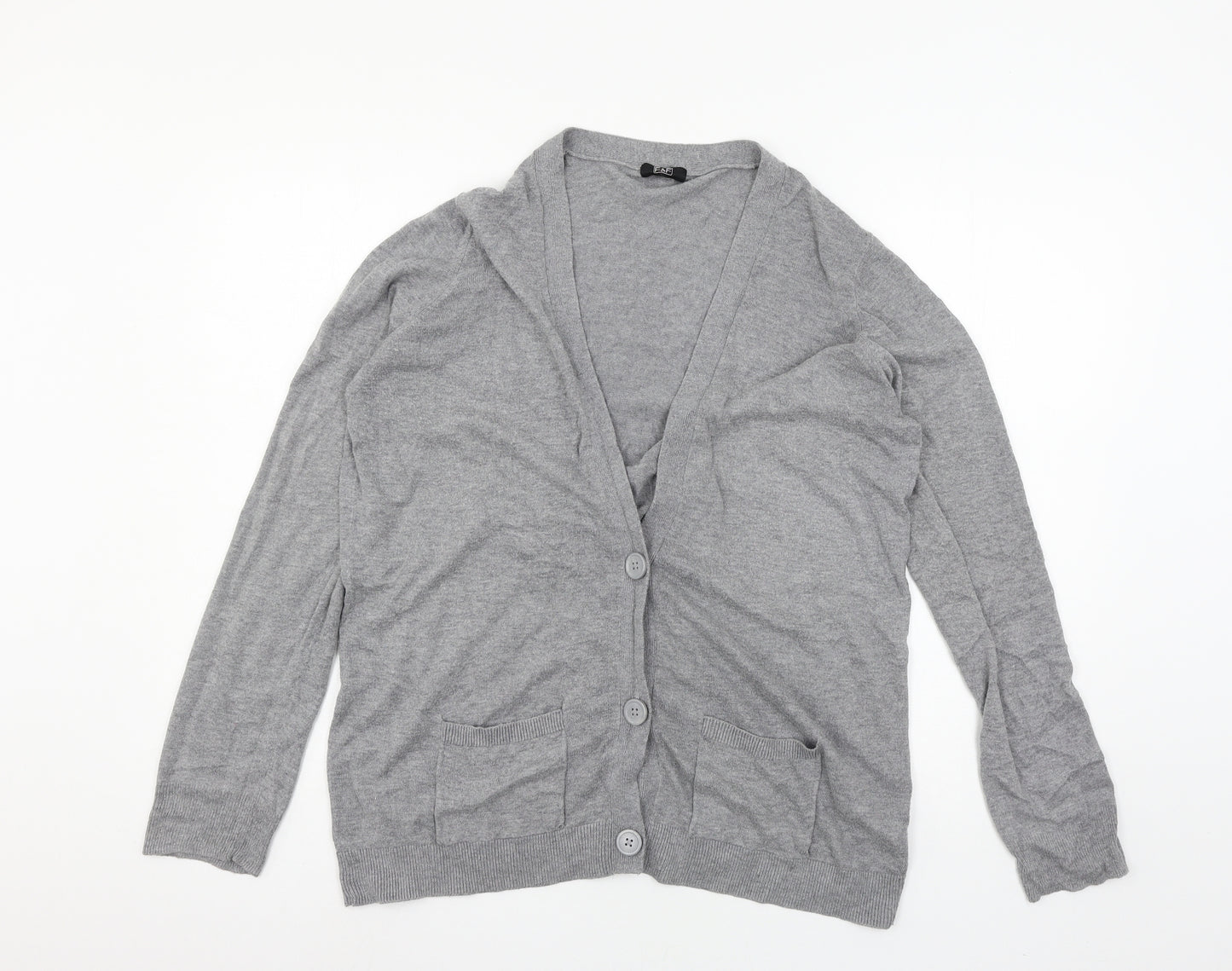 F&F Womens Grey  Knit Cardigan Jumper Size 16
