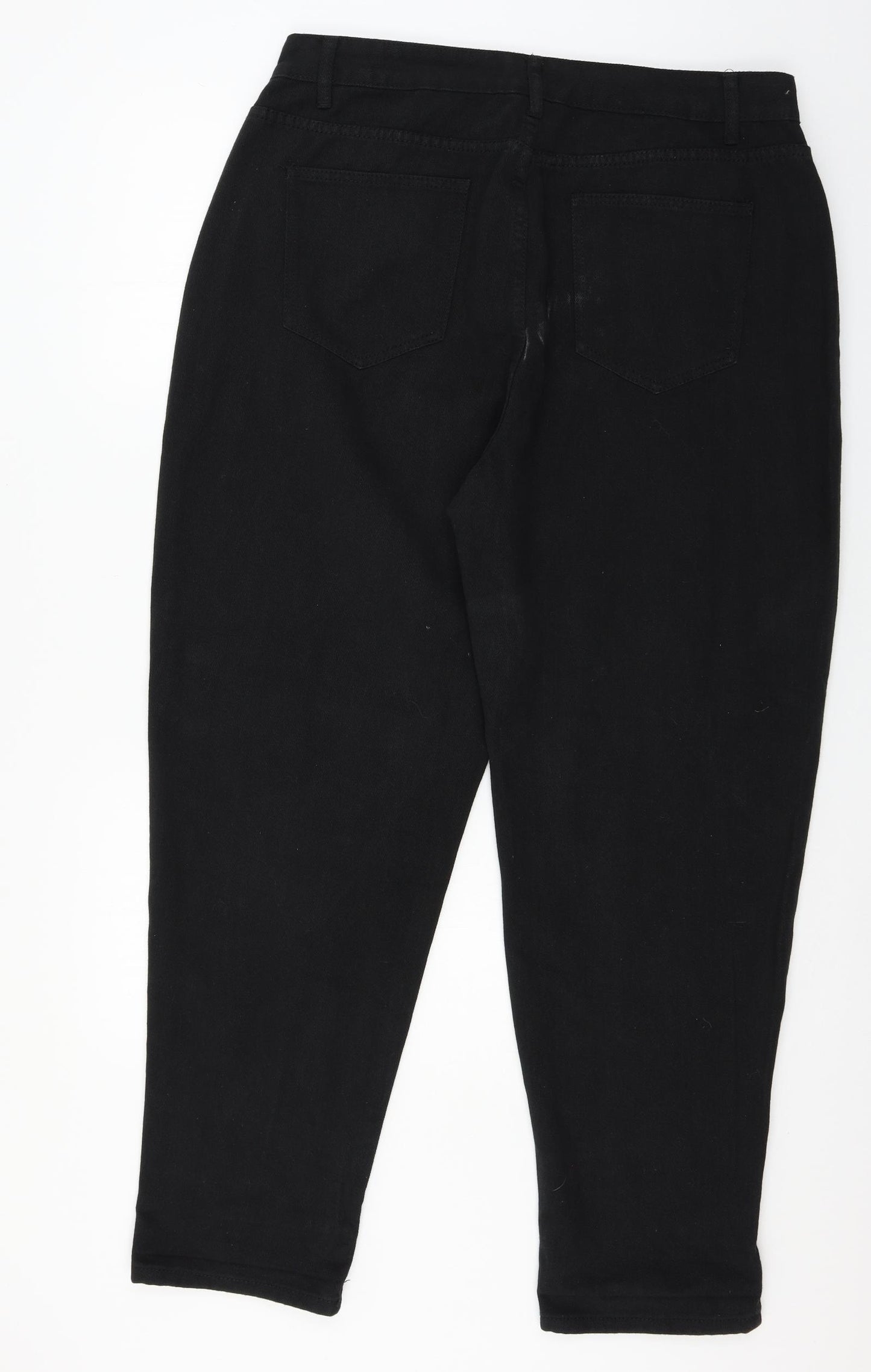 Boohoo Womens Black  Denim Straight Jeans Size 16 L29 in