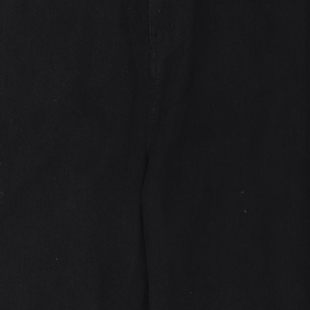 Boohoo Womens Black  Denim Straight Jeans Size 16 L29 in