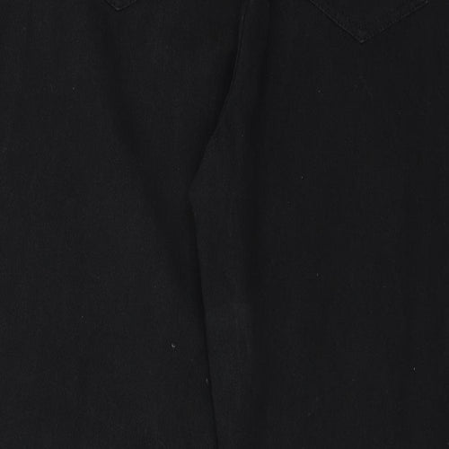 Boohoo Womens Black  Denim Straight Jeans Size 16 L29 in