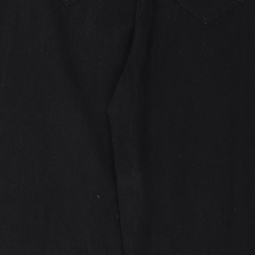 Boohoo Womens Black  Denim Straight Jeans Size 16 L29 in