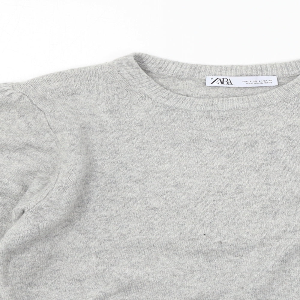 Zara Womens Grey  Knit Pullover Jumper Size L