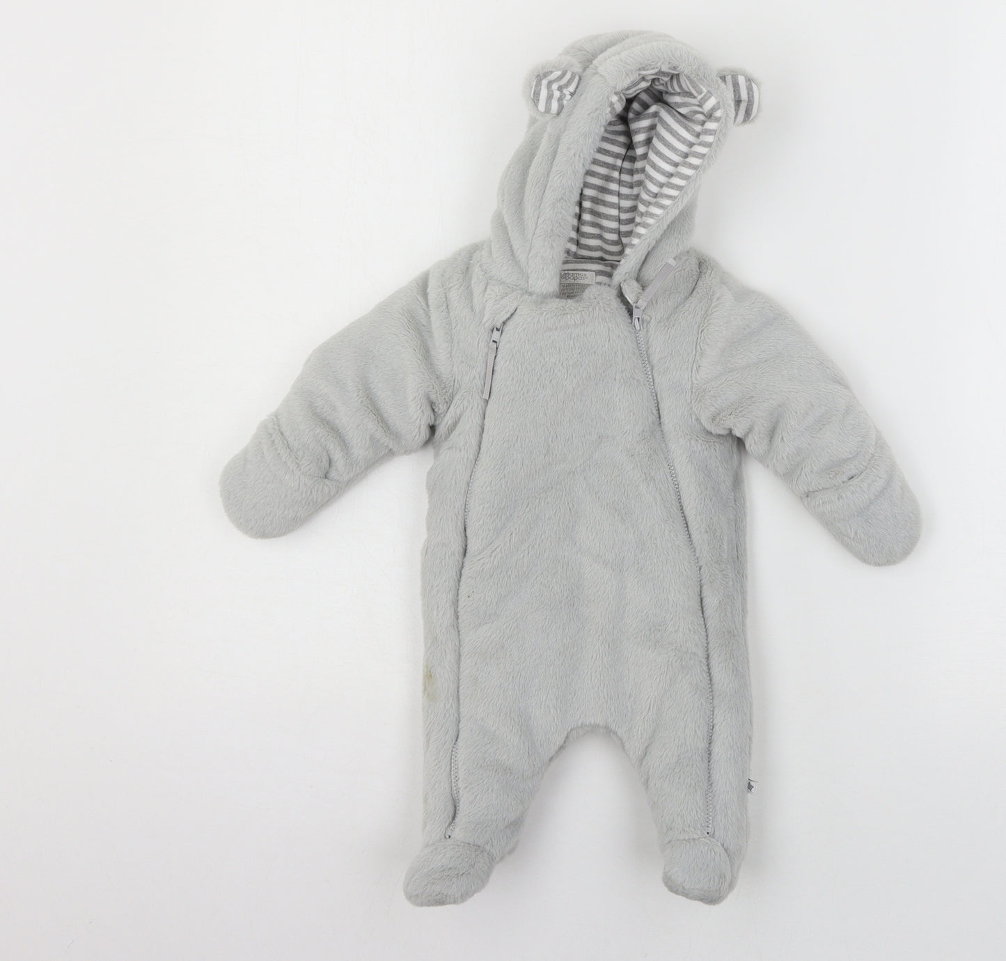 mamas & papas Baby Grey Solid  Babydoll One Piece Size Newborn