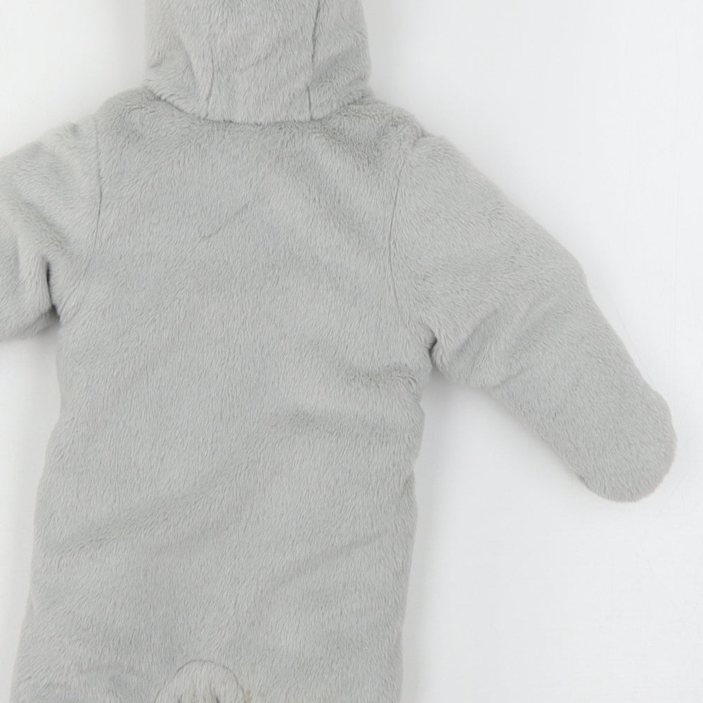 mamas & papas Baby Grey Solid  Babydoll One Piece Size Newborn
