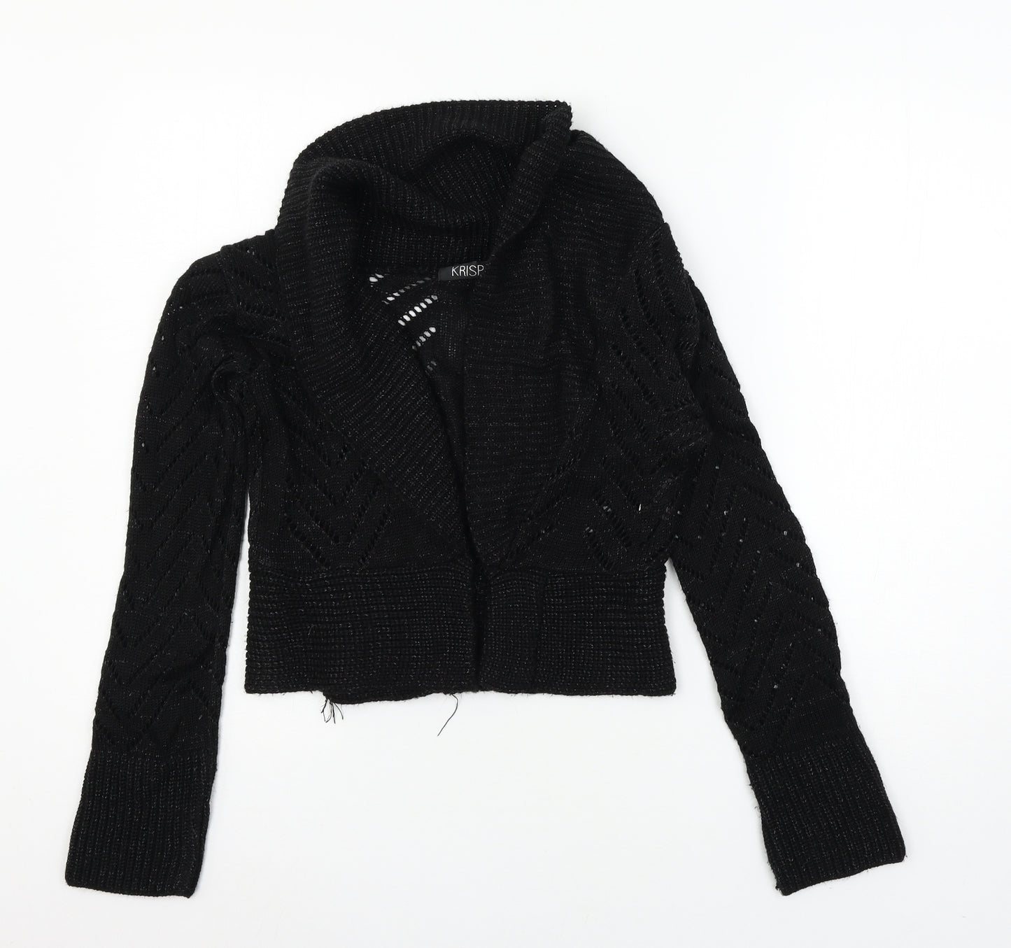 Krisp Womens Black  Knit Cardigan Jumper Size 10