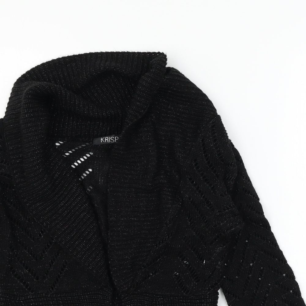 Krisp Womens Black  Knit Cardigan Jumper Size 10