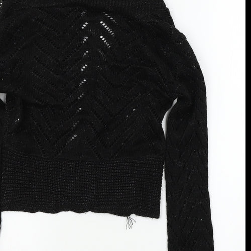 Krisp Womens Black  Knit Cardigan Jumper Size 10