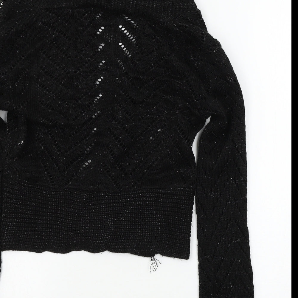 Krisp Womens Black  Knit Cardigan Jumper Size 10