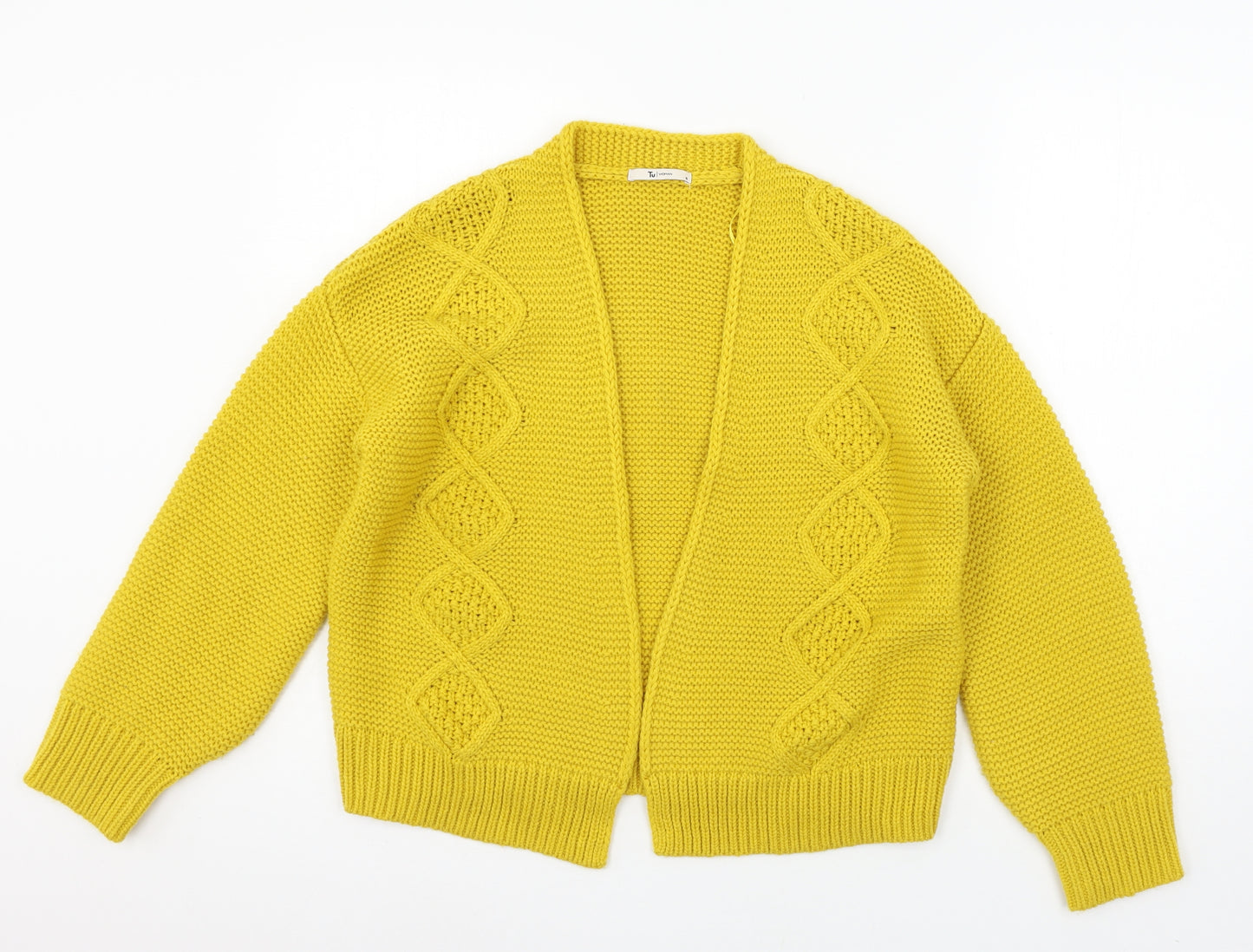 TU Womens Yellow  Knit Cardigan Jumper Size 10