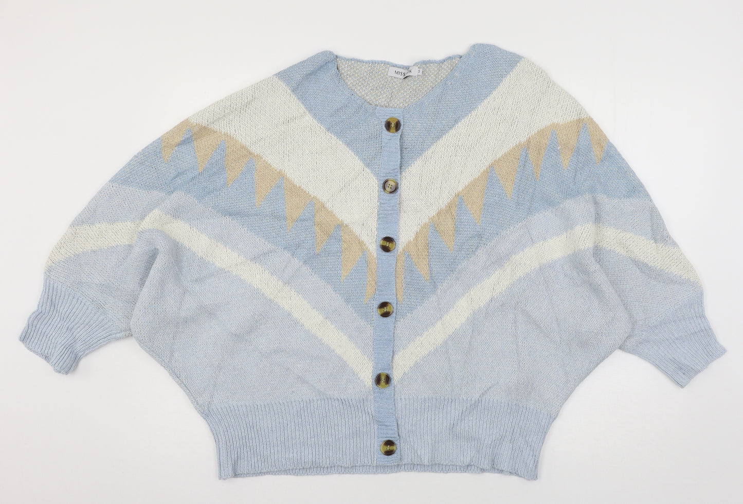 Miss Look Womens Blue  Knit Cardigan Jumper Size S