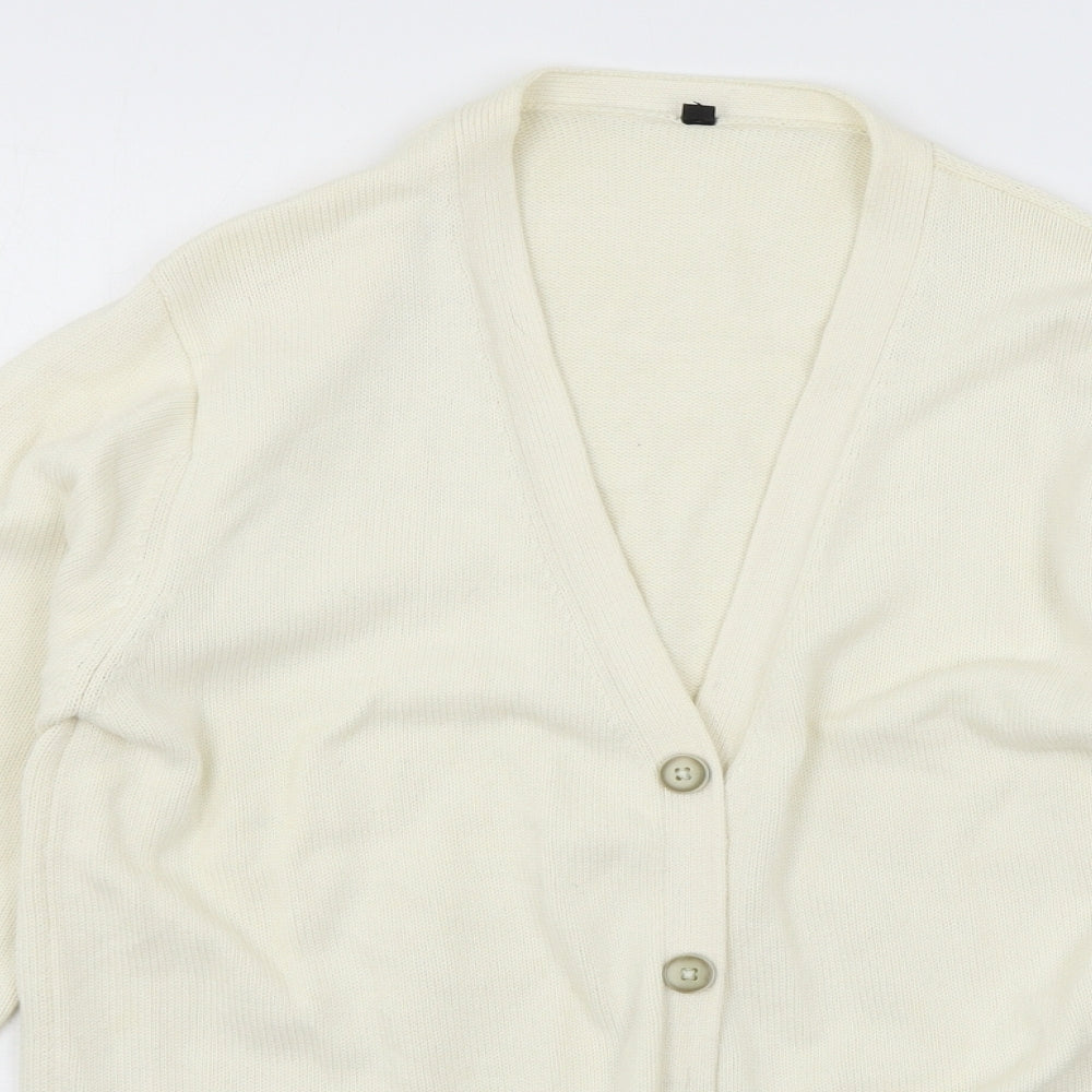 George Womens Ivory  Knit Cardigan Jumper Size S