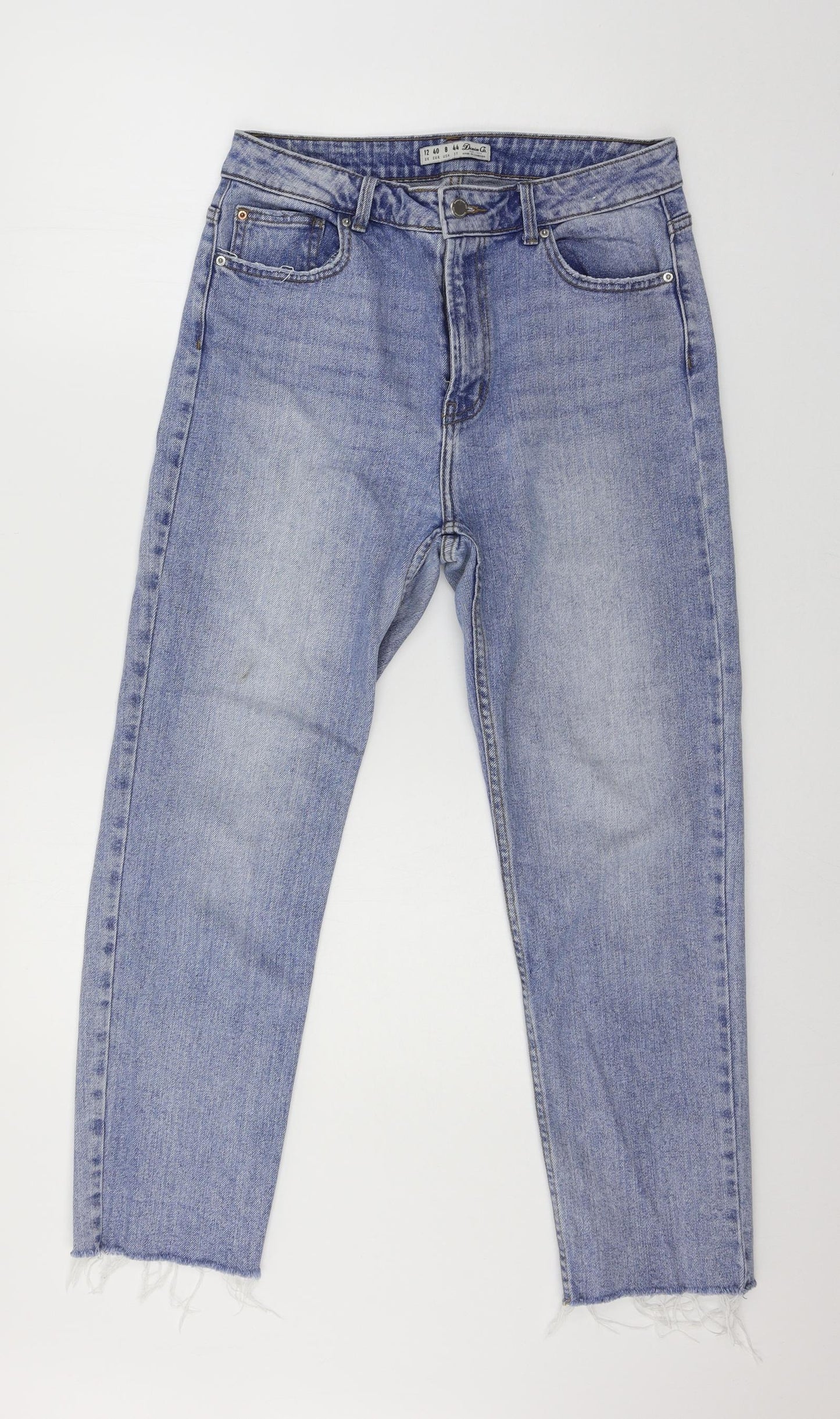Denim & Co. Womens Blue  Denim Straight Jeans Size 12 L25 in