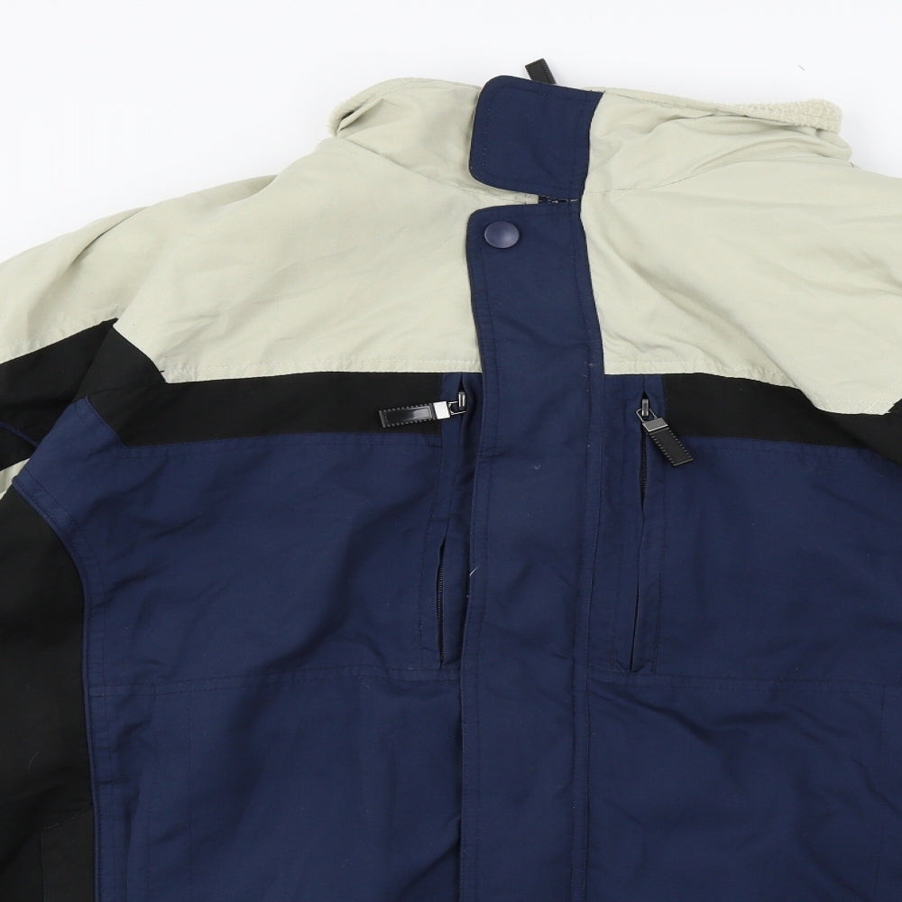 South Bay Mens Black Geometric  Bomber Jacket Jacket Size XL