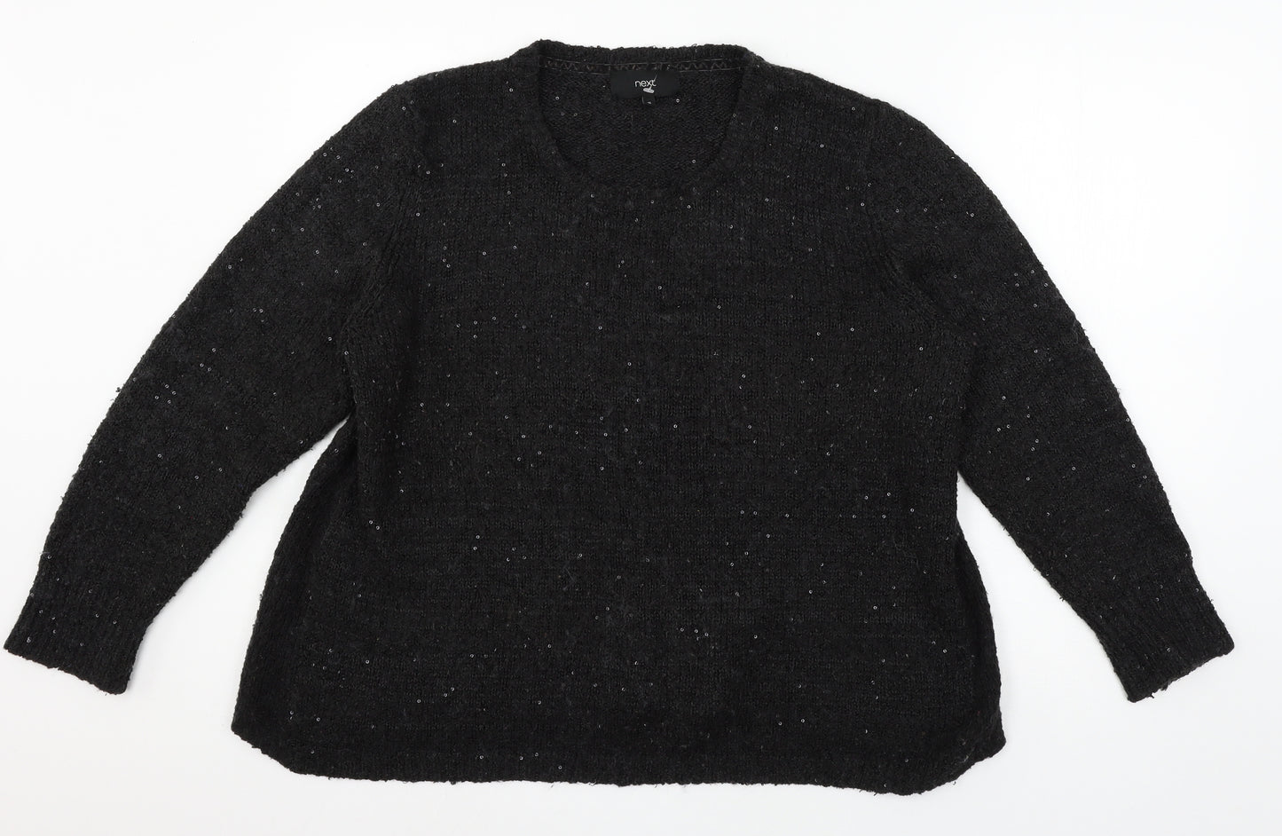 NEXT Womens Black  Knit Pullover Jumper Size 16