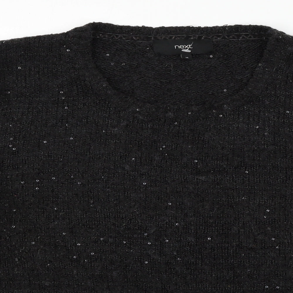 NEXT Womens Black  Knit Pullover Jumper Size 16